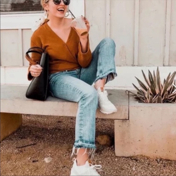 Madewell Texture & Thread Burnt Orange Wrap Top XXS - Picture 3 of 9